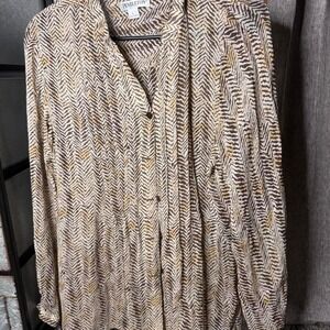 Pendleton brown and cream zebra print button up shirt Size L